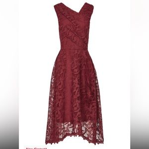 Gorgeous wine red lace dress NWT